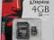 Karta KINGSTON MICROSD 4GB class 4 + adapter SD