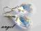 SWAROVSKI MIGDAŁ CRYSTAL AB 28+28 KOLCZYKI SREBRO