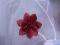 organza haftowana czerwony kwiat 275 cm