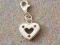 .:. Srebrny CHARMS .:. SERCE z CYRKONIAMI @+Gratis