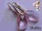 Srebrne kolczyki - migdał Swarovski light rose.