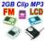 MP3 2gb Klips LCD Radio Dyktafon PL * 5 kolorow