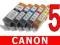 5 TUSZ CANON PIXMA MG 5150 MG 5250 iP 4850 IP4850