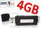 2w1 DYKTAFON CYFROWY PENDRIVE USB 4GB PODSŁUCH /GW
