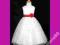 balowa sukienka tiulowa rózyczki biel/bordo116/122