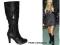 Brigitte KOBIECE wygodne KOZAKI obcas 8cm BLACK 40