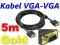 Kabel przewód przedłuzacz 5m VGA SVGA 1900x1200 PC