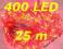 LAMPKI CHOINKOWE 400szt CZERWONE LED 25m PAMIĘĆ