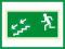 Znak Kierunek do wyjścia schodami w dół (lewo)