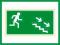 Znak Kierunek do wyjścia schodami w dół (prawo)