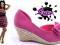ESPADRYLE  WYCINANE KOKARDA 413 PINK ZAMSZ 40