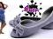 %% BUTY LATO WYCINANE ZDOBIONE 412 GREY ZAMSZ 41