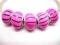 Koralik modułowy Akrylowy RÓŻOWY W PASECZKI