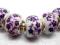 Koralik modułowy Ceramiczny KWIATUSZKI  FIOLET HIT