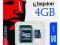 Karta KINGSTON microSD 4GB SDHC + ADAPTER SD