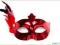 Maska Wenecka czerwona z piórem Super Karnawał