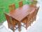 MEBLE KOLONIALNE:solidny stół drewniany +6 krzeseł