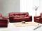 Skóra BORDO Sofa 3 + FOTEL Drewno ANTYK Styl NEW