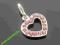 ZAWIESZKA / CHARMS SERCE CYRKONIE RÓŻOWE