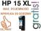 XXL TUSZ HP 15 MAX POJEMNOŚĆ 40 ML - WYSYŁKA 0 ZŁ