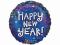 Balon foliowy 18" CIR Happy New Year 1szt k57