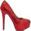 BUTY GWIAZD HIGH 13cm PUMP RED GLITTER ENGLAND 39