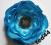 M33 Broszka Kwiat Satyna Niebieski