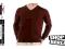 Pierre Cardin sweter KASZMIR bordowy w serek XL