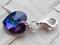 ZAWIESZKA CHARMS SWAROVSKI HEART HELIOTROPE