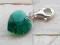 ZAWIESZKA CHARMS SWAROVSKI HEART EMERALD