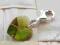 ZAWIESZKA CHARMS SWAROVSKI HEART OLIVINE