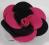 Różowo czarna broszka spinka do włosów kwiat