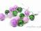 ARSYLION zielono fioletowe kolczyki marmurek !!!!!