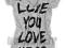 ANN CHRISTINE koszulka t-shirt LOVE szary XS #703