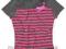 FIRMOWA koszulka golf paski szary rozowy M #840