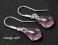 SWAROVSKI barok LIGHT ROSE  16mm  SREBRO kolczyki