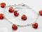KOMPLET 3w1 ~~ SWAROVSKI SERCE HEART RED MAGMA