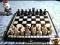 Drewniane lakierowane piękne szachy 31cm polskie
