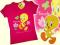 TWEETY BLUZKA BAWEŁNA 92-98CM AMARANT WYPRZEDAŻ