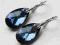 Swarovski Migdał 22mm Kolczyki ~ Bermuda Blue ~