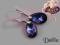 Srebrne kolczyki - migdał Swarovski heliotrope