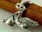 Wisiorek lub charms -- BOCIAN Z DZIECKIEM pr 925