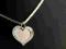 NASZYJNIK SERCE+ŁAŃCUSZEK DAISY SREBRO GRAWER 925