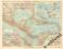 Ameryka Środkowa. Mapa z 1909 roku! ORYGINAŁ.