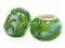 PD253 Lampwork koraliki modułowe ze smugami zielo