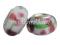 PD349 Lampwork koraliki modułowe z kwiatkami bia