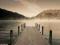 Jezioro Rotoiti - Pomost we mgle - plakat 92x61 cm