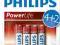 6x Baterie PHILIPS PowerLife Alkaliczne LR03 AAA