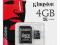 4 GB Kingston microSD Karta 4GB micro SD + ADAPTER