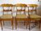 Trzy brzozowe krzesła Biedermeier